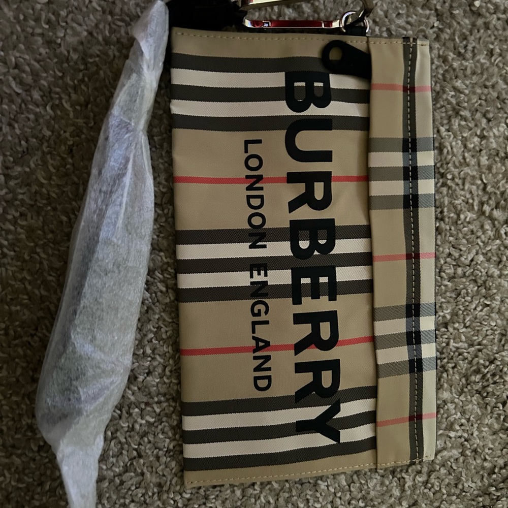 Burberry Beige and Black Check Bag